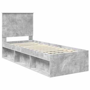 Rám postele Betonově šedá 75 x 190 cm Masivní borové dřevo - obrázek 4