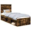 vidaXL Voodi raam peaga Suitsetatud tamm 75 x 190 cm Tahke m&auml;nd
