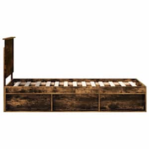 Rám postele s čelo Kouřový dub 75 x 190 cm Masivní borové dřevo - obrázek 8
