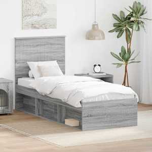 Konstrukcija postelje z vzglavjem Siva Sonoma 75 x 190 cm