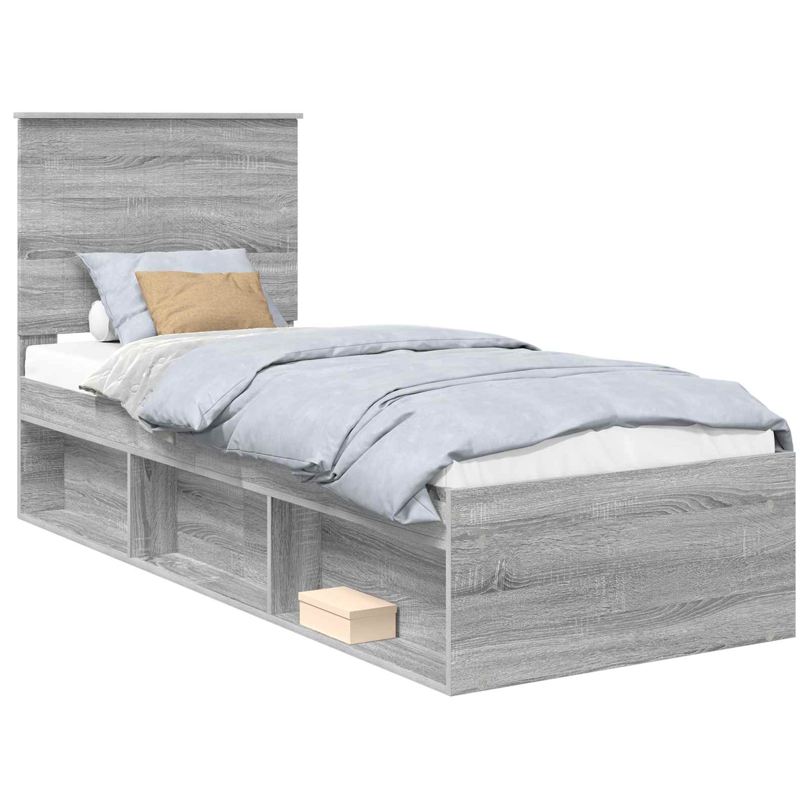 Bedframe Grijs Sonoma 75 x 190 cm Massief grenenhout image 2