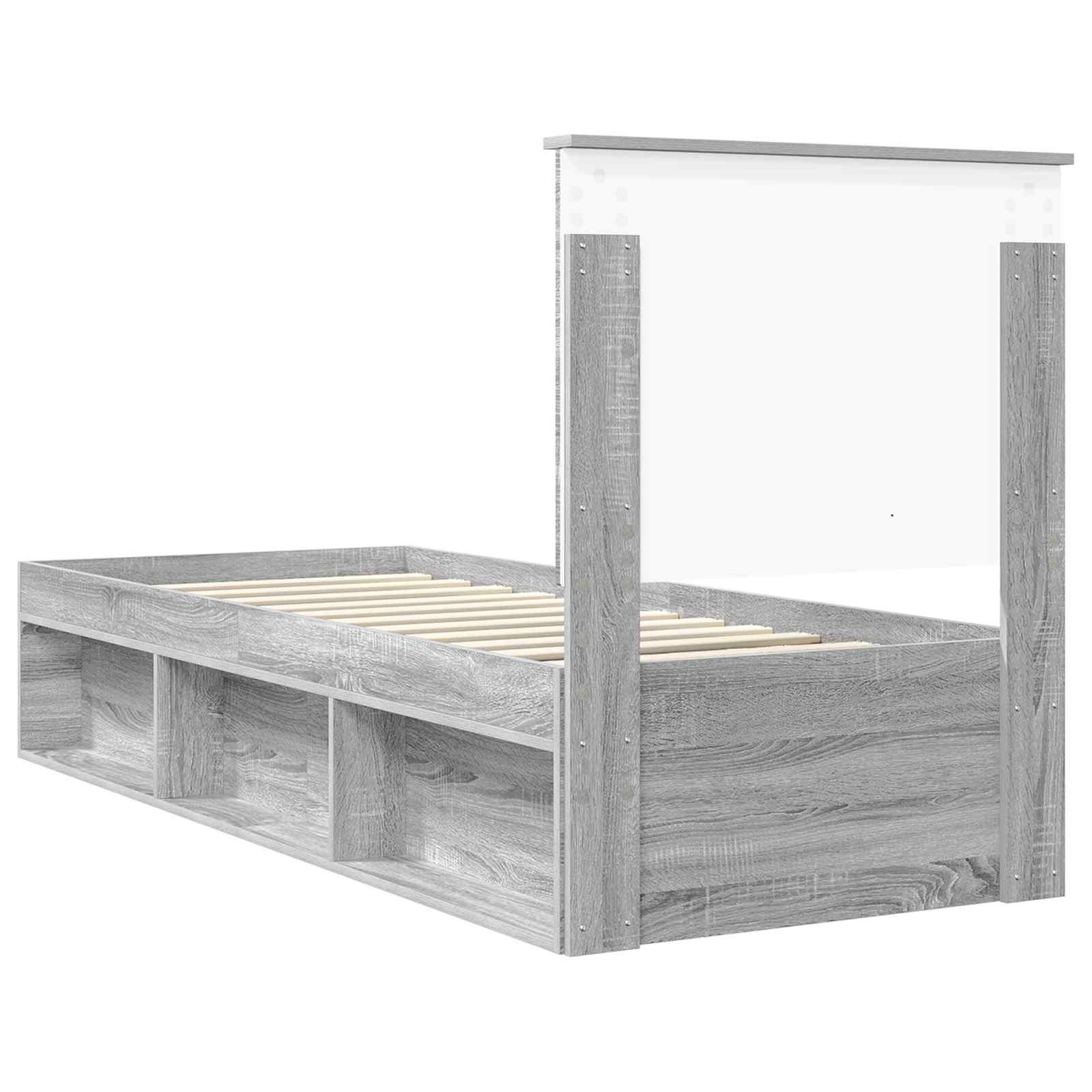 Bedframe Grijs Sonoma 75 x 190 cm Massief grenenhout image 9