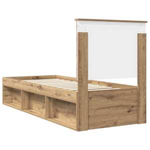 Rám postele Umělecký dub 75 x 190 cm Masivní borové dřevo - obrázek 9