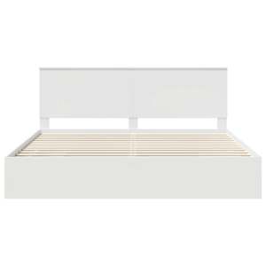 Rám postele se zásuvkou Bílá 200 x 200 cm Inženýrské dřevo - obrázek 8