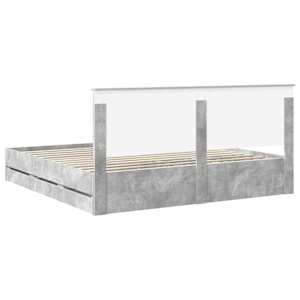Rám postele s čelo Betonově šedá 200 x 200 cm Inženýrské dřevo - obrázek 10