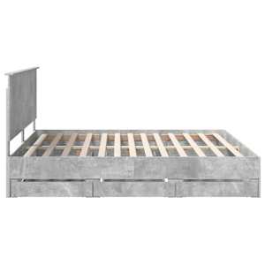 Rám postele s čelo Betonově šedá 200 x 200 cm Inženýrské dřevo - obrázek 9