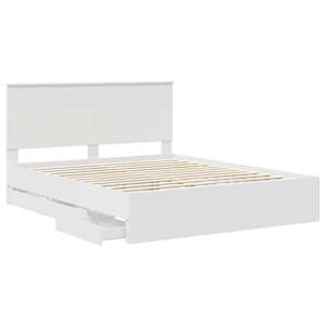 Rám postele se zásuvkou Bílá 160 x 200 cm Inženýrské dřevo - obrázek 5