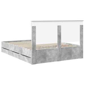 Rám postele s čelo Betonově šedá 150 x 200 cm Inženýrské dřevo - obrázek 10