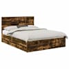 vidaXL Voodi raam sahtliga Suitsetatud tamm 150 x 200 cm Inseneripuit