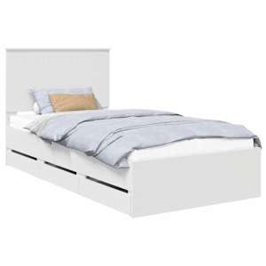 Rám postele s čelo Bílá 100 x 200 cm Inženýrské dřevo - obrázek 2