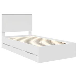 Rám postele s čelo Bílá 100 x 200 cm Inženýrské dřevo - obrázek 4