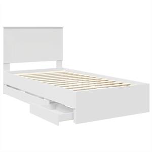 Rám postele s čelo Bílá 100 x 200 cm Inženýrské dřevo - obrázek 5