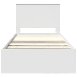 Rám postele s čelo Bílá 100 x 200 cm Inženýrské dřevo - obrázek 8