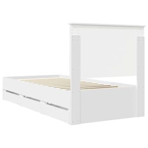 Rám postele se zásuvkou Bílá 90 x 200 cm Inženýrské dřevo - obrázek 10