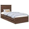 vidaXL Voodi raam sahtliga peaga Pruun tamme 90 x 200 cm Inseneripuit
