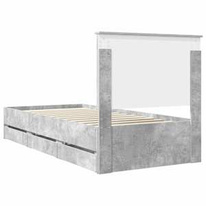 Rám postele s čelo Betonově šedá 90 x 200 cm Inženýrské dřevo - obrázek 10