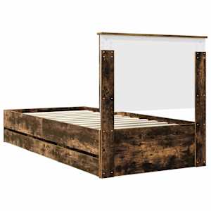 Rám postele s čelo Kouřový dub 90 x 200 cm Inženýrské dřevo - obrázek 10