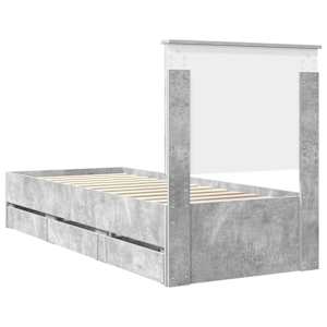 Rám postele s čelo Betonově šedá 75 x 190 cm Inženýrské dřevo - obrázek 10