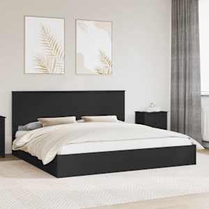 Postel s úložným prostorem Černá 200 x 200 cm kompozitní dřevo - obrázek 1