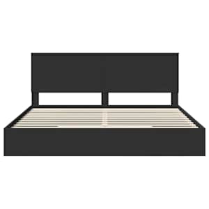 Postel s úložným prostorem Černá 200 x 200 cm kompozitní dřevo - obrázek 8