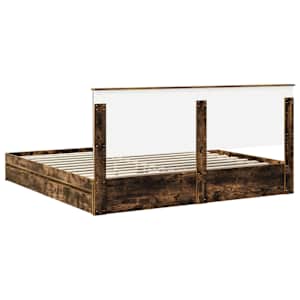 Postel s úložným prostorem s čelo Kouřový dub 200 x 200 cm - obrázek 10