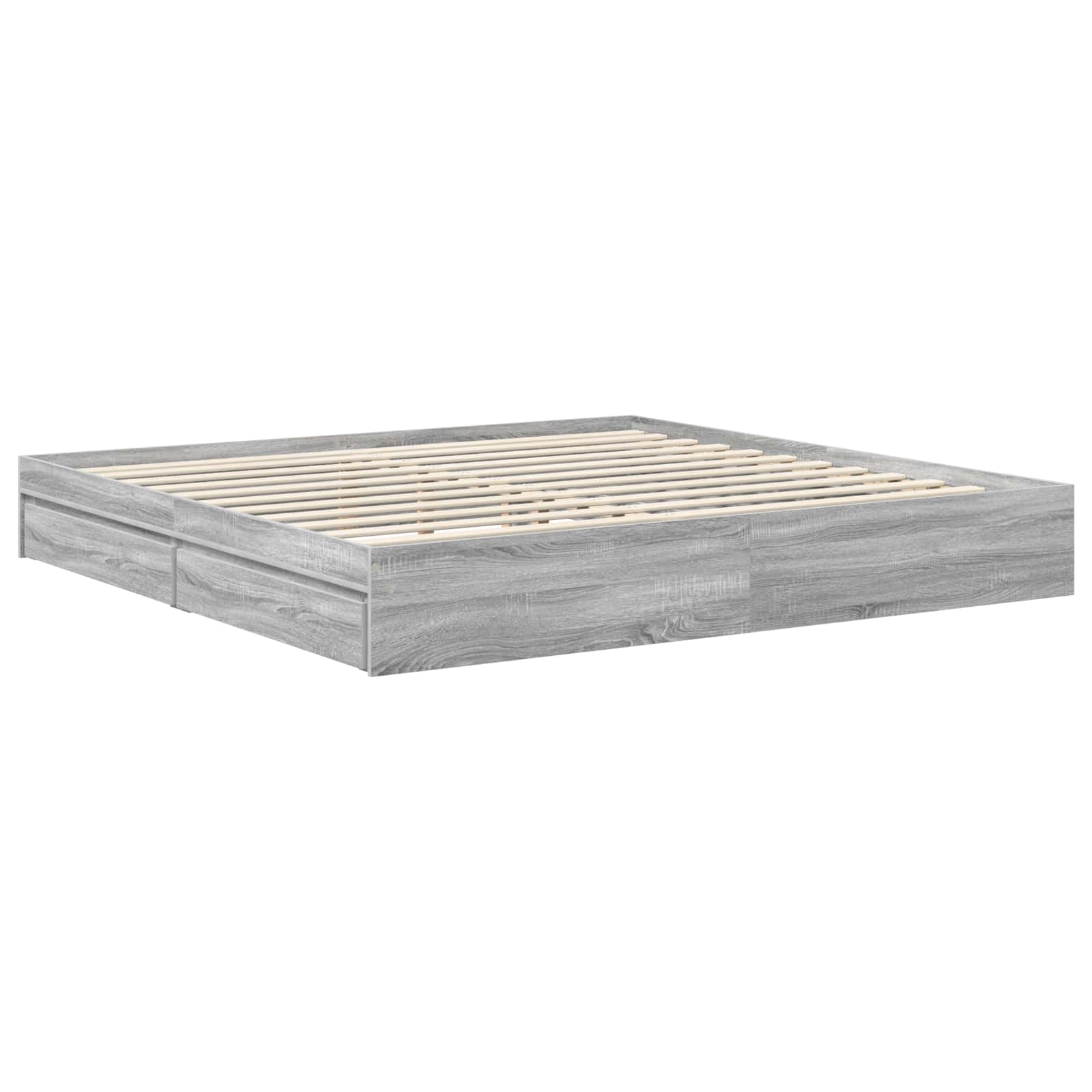 Opslag bed met lade Grijs Sonoma 200 x 200 cm Bewerkt hout | luizaXL | Dé meubelwinkel voor elk interieur Opslag bed met lade Grijs Sonoma 200 x 200 cm Bewerkt hout - Afbeelding 6
