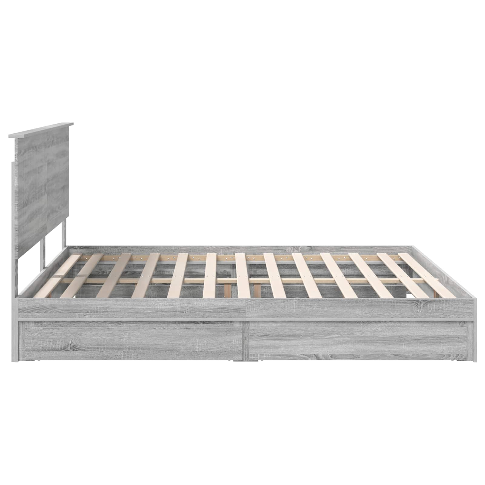 Opslag bed met lade Grijs Sonoma 200 x 200 cm Bewerkt hout | luizaXL | Dé meubelwinkel voor elk interieur Opslag bed met lade Grijs Sonoma 200 x 200 cm Bewerkt hout - Afbeelding 9