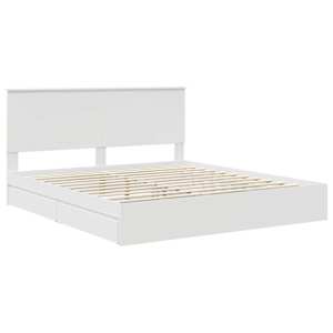Postel s úložným prostorem Bílá 180 x 200 cm kompozitní dřevo - obrázek 4