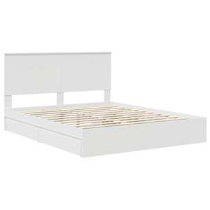 Postel s úložným prostorem Bílá 160 x 200 cm kompozitní dřevo - obrázek 4
