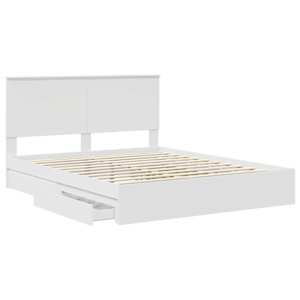 Postel s úložným prostorem Bílá 160 x 200 cm kompozitní dřevo - obrázek 5