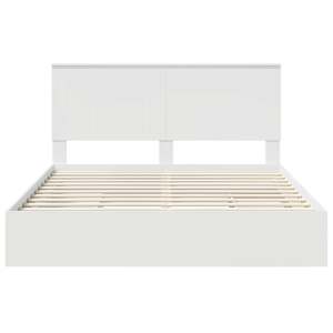 Postel s úložným prostorem Bílá 160 x 200 cm kompozitní dřevo - obrázek 8