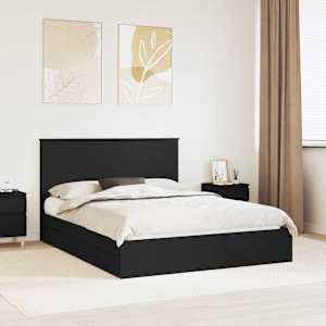 Postel s úložným prostorem Černá 150 x 200 cm kompozitní dřevo - obrázek 1