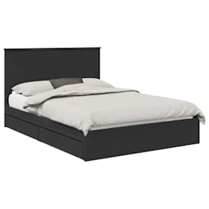 Postel s úložným prostorem Černá 140 x 190 cm kompozitní dřevo - obrázek 2