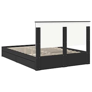 Postel s úložným prostorem Černá 140 x 190 cm kompozitní dřevo - obrázek 10