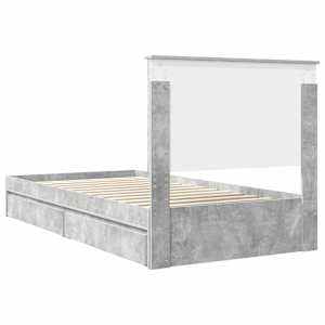 Postel s úložným prostorem s čelo Betonově šedá 100 x 200 cm - obrázek 10