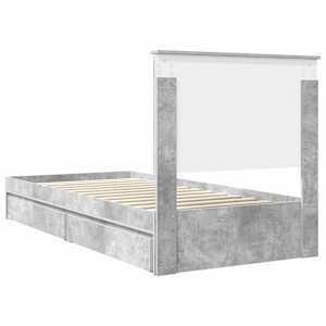 Postel s úložným prostorem s čelo Betonově šedá 90 x 200 cm - obrázek 10