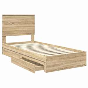 Postel s úložným prostorem s čelo Sonoma dub 90 x 190 cm - obrázek 5