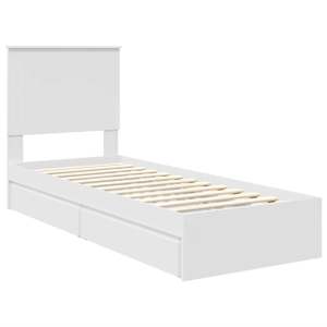 Postel s úložným prostorem Bílá 75 x 190 cm kompozitní dřevo - obrázek 4