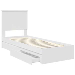 Postel s úložným prostorem Bílá 75 x 190 cm kompozitní dřevo - obrázek 5