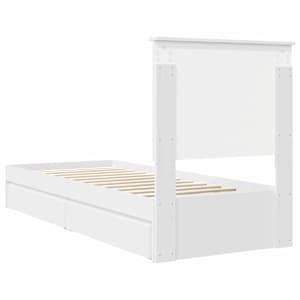 Postel s úložným prostorem Bílá 75 x 190 cm kompozitní dřevo - obrázek 10