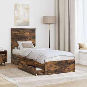 Postel s úložným prostorem s čelo Kouřový dub 75 x 190 cm - obrázek 3