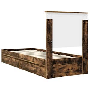 Postel s úložným prostorem s čelo Kouřový dub 75 x 190 cm - obrázek 10