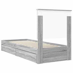 Postel s úložným prostorem s čelo Šedá Sonoma 75 x 190 cm - obrázek 10