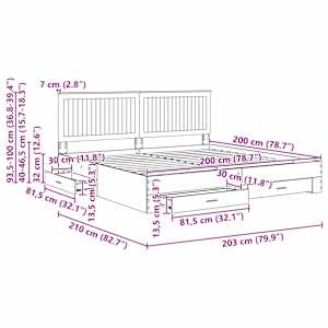 Rám postele Černá a stříbrná 200 x 200 cm kompozitní dřevo - obrázek 14