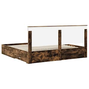 Rám postele s čelo Kouřový dub 200 x 200 cm kompozitní dřevo - obrázek 10