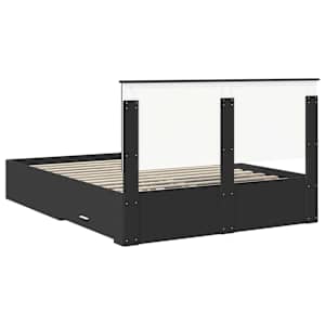 Rám postele Černá a stříbrná 150 x 200 cm kompozitní dřevo - obrázek 10