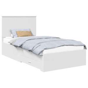 Rám postele s čelo Bílá 100 x 200 cm kompozitní dřevo - obrázek 2