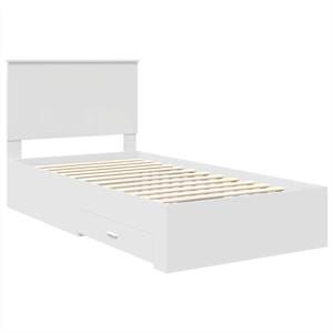 Rám postele s čelo Bílá 100 x 200 cm kompozitní dřevo - obrázek 4