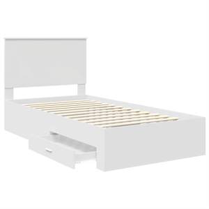 Rám postele s čelo Bílá 100 x 200 cm kompozitní dřevo - obrázek 5