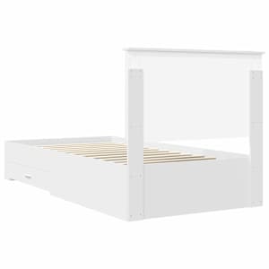 Rám postele s čelo Bílá 100 x 200 cm kompozitní dřevo - obrázek 9